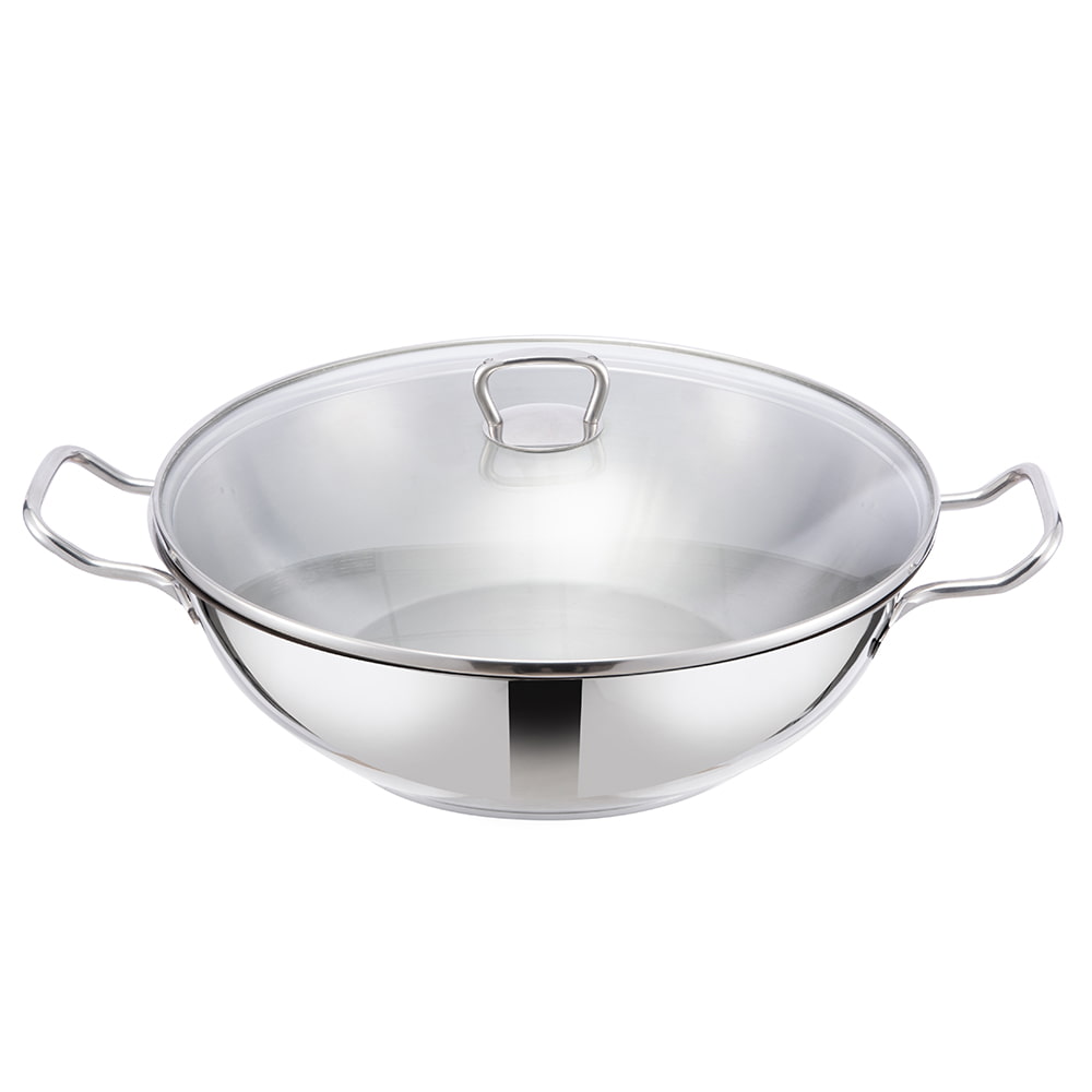 Wok s dvostranom ručkom staklenog poklopca 36*9CM JY-3609ST